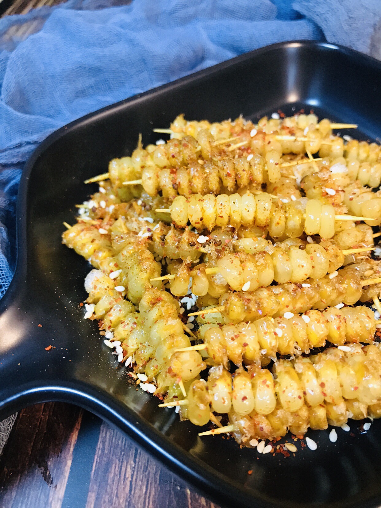 网红小吃——牙签玉米粒