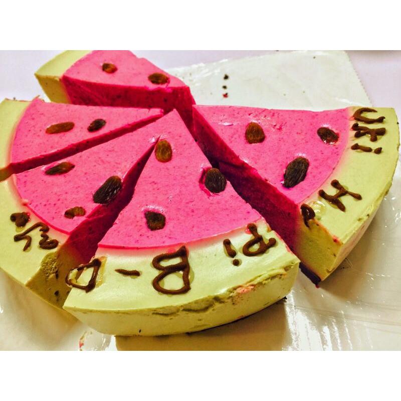 西瓜乳酪慕斯蛋糕（覆盆子慕斯+抹茶慕斯）