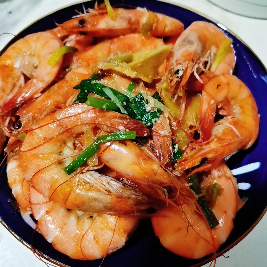 葱姜油焖九节虾