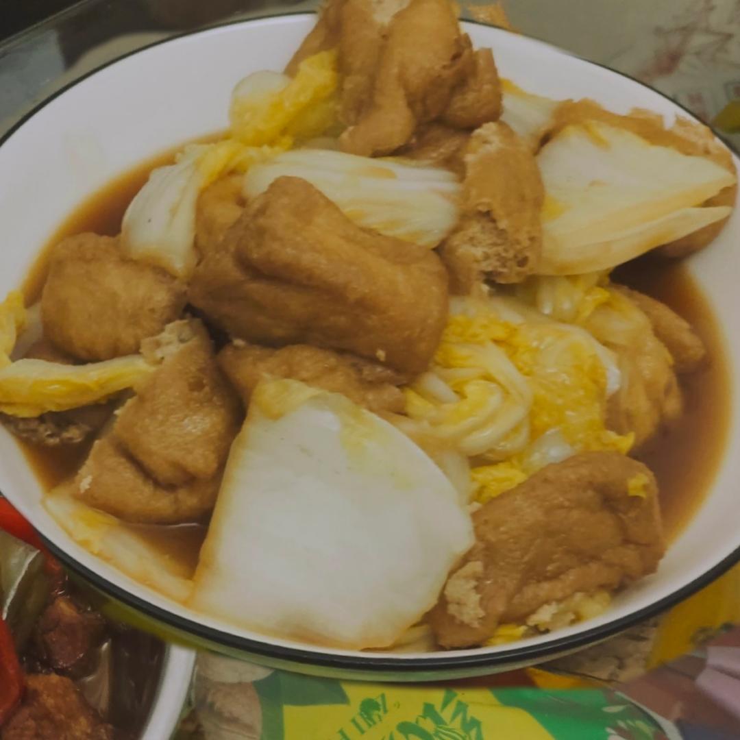 好吃到连汤汁都不剩的白菜焖豆泡，给肉都不换