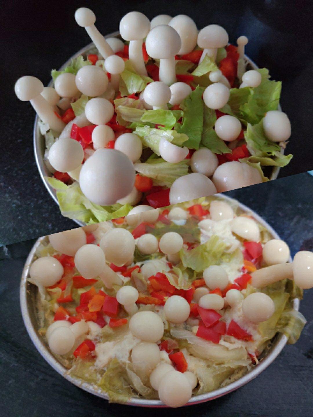 白玉菇肉饼（春回大地）