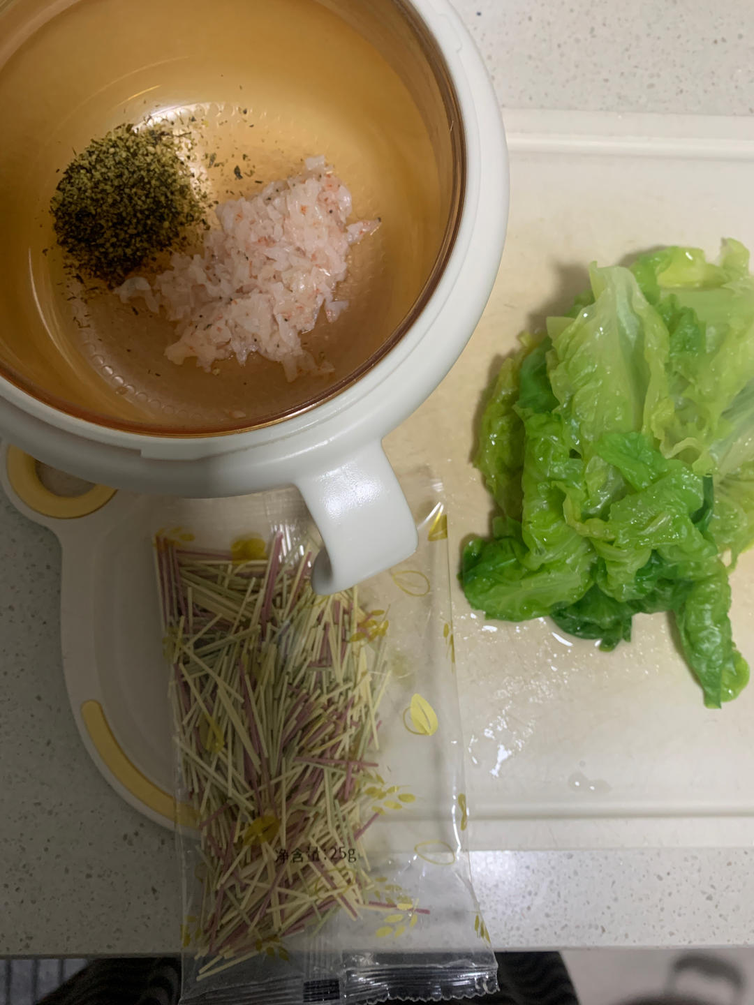 海苔虾皮青菜面条 辅食