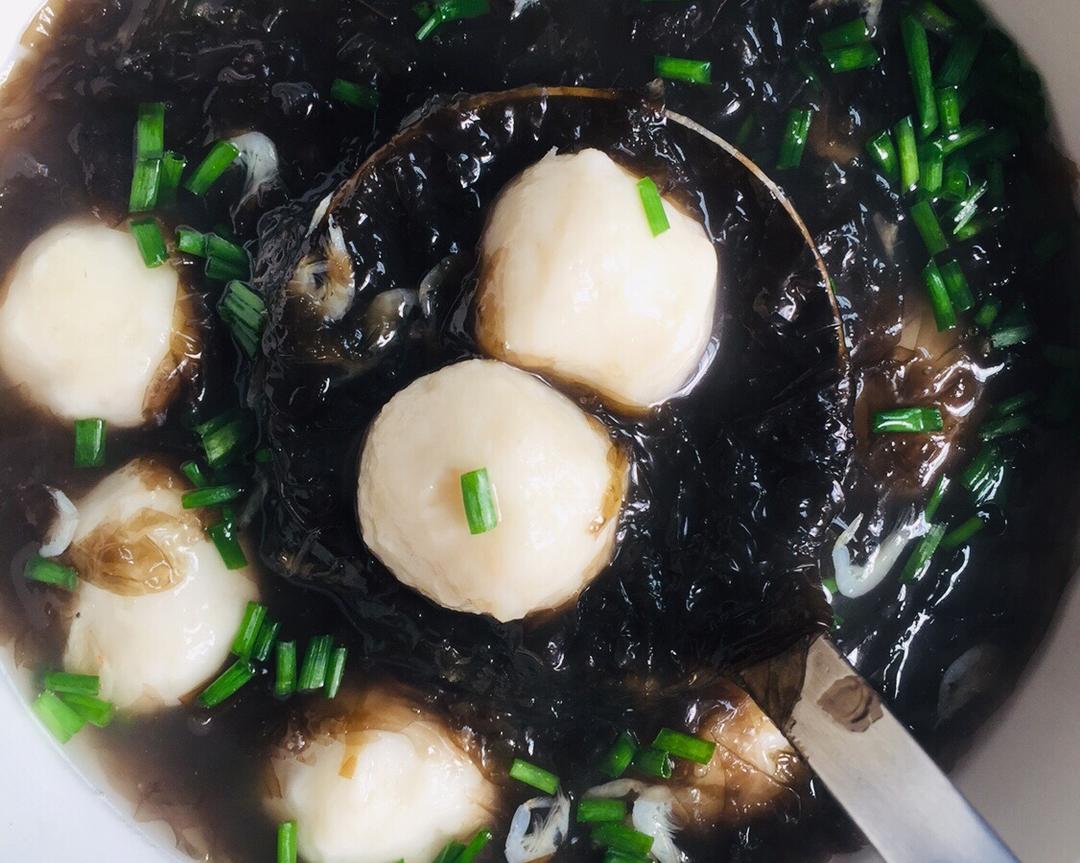 汤品系列——这样“紫”就好——紫菜丸子虾米汤
