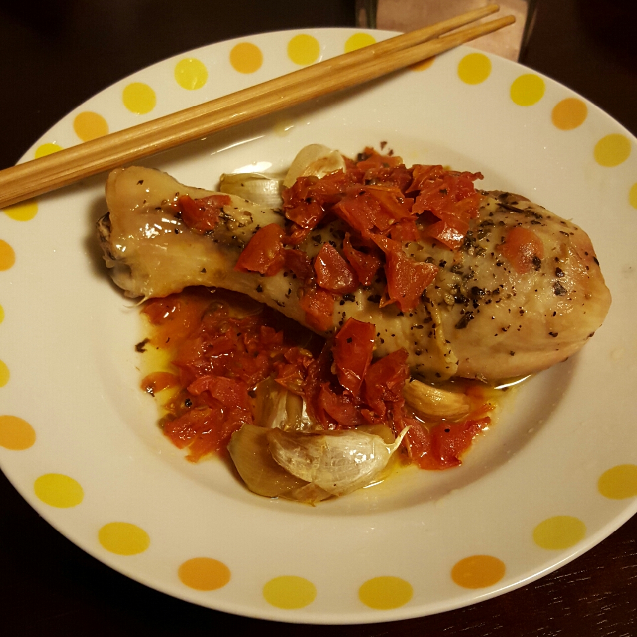 番茄大蒜香草烤鸡腿（庄祖宜）