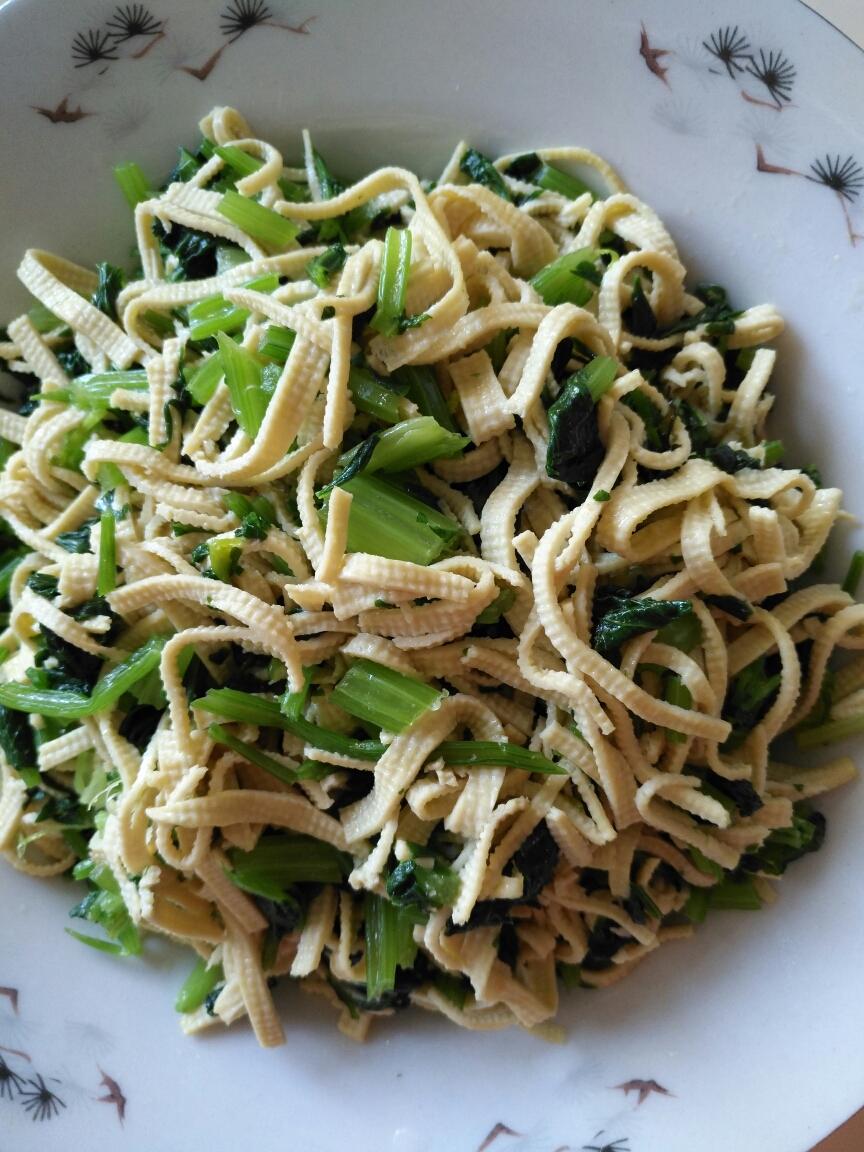 药芹炒百页的做法