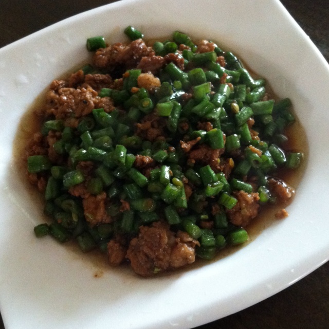 肉沫豆角下饭菜