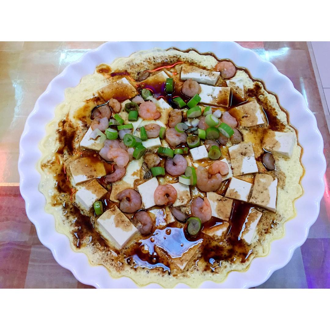 虾仁豆腐蒸水蛋