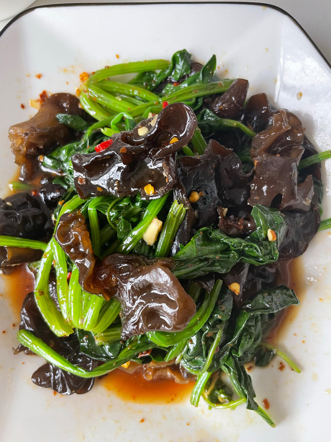 清爽开胃凉菜｜凉拌菠菜木耳