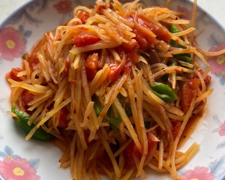 老干妈风味土豆丝的做法