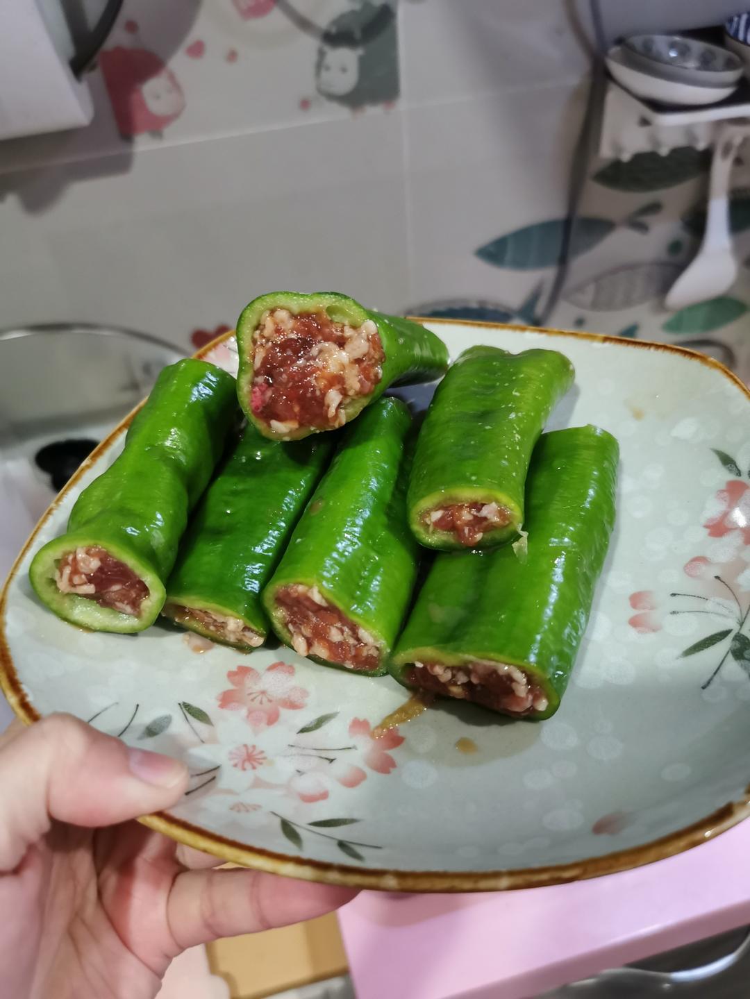 肉酿虎皮尖椒-你怎么那么好吃