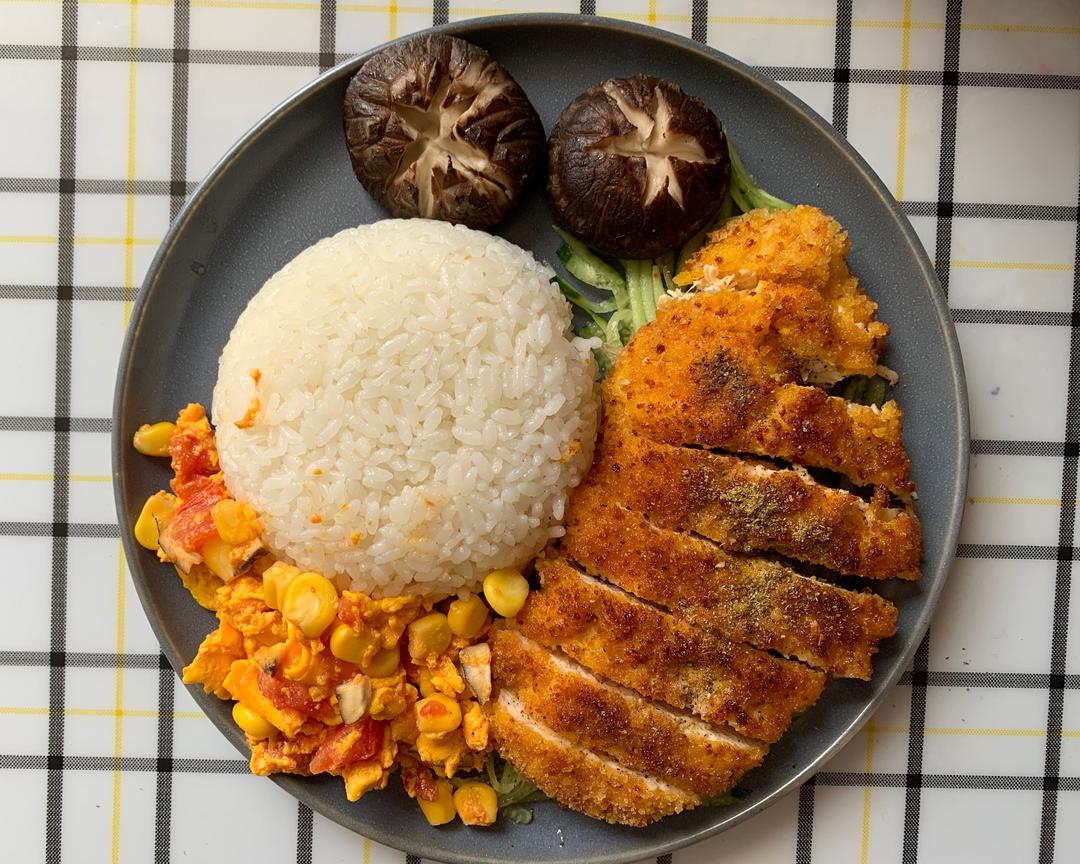 炸鸡排饭的做法