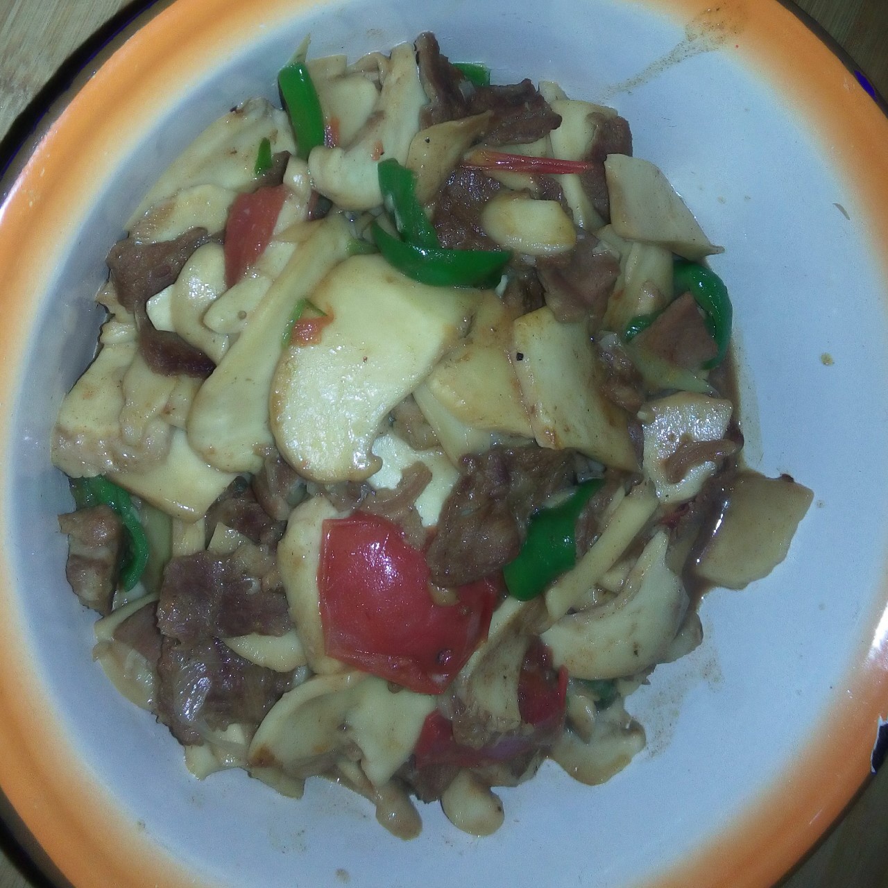 蘑菇炒肉片