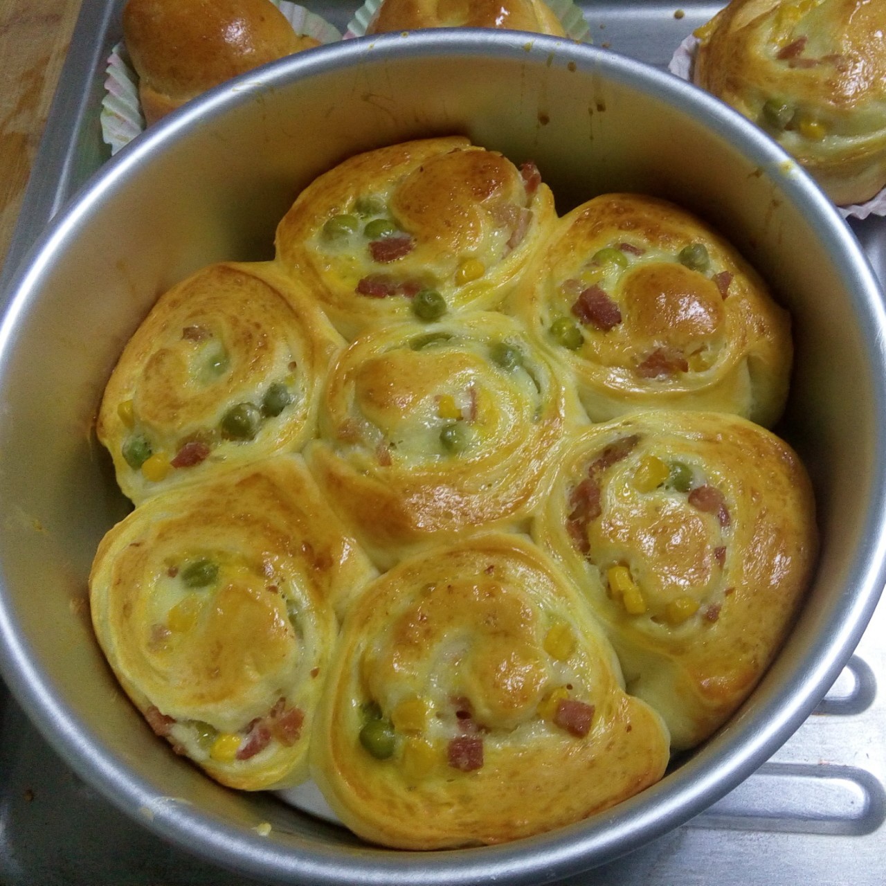 杂蔬火腿芝士卷