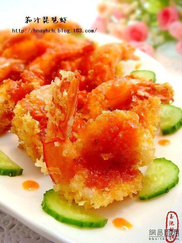 茄汁琵琶虾的做法
