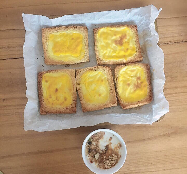 外酥里嫩的酸奶布丁吐司❗️