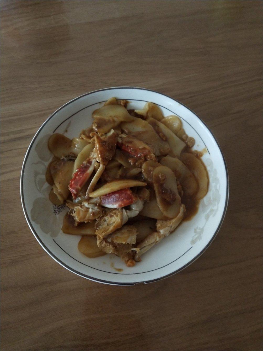 姜葱年糕炒蟹
