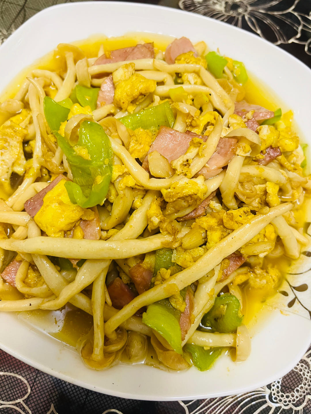 白玉菇炒火腿