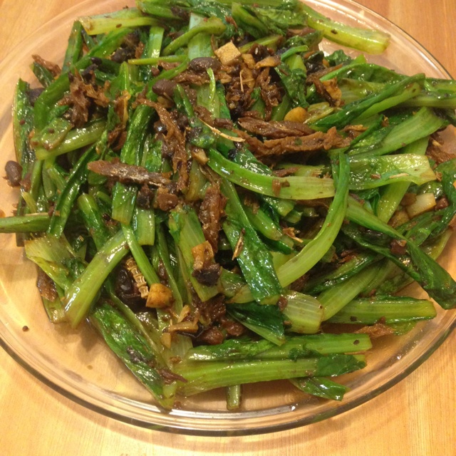 豆豉鲮鱼炒油麦菜
