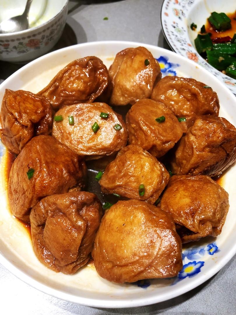 红烧油面筋塞肉