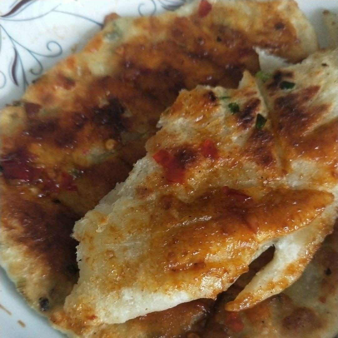 葱油饼（面粉吸水量不一样、水慢慢加）