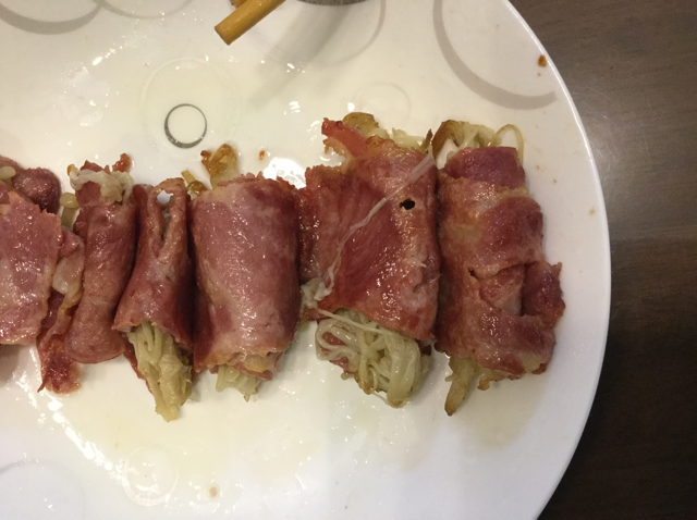 香煎培根金针菇卷