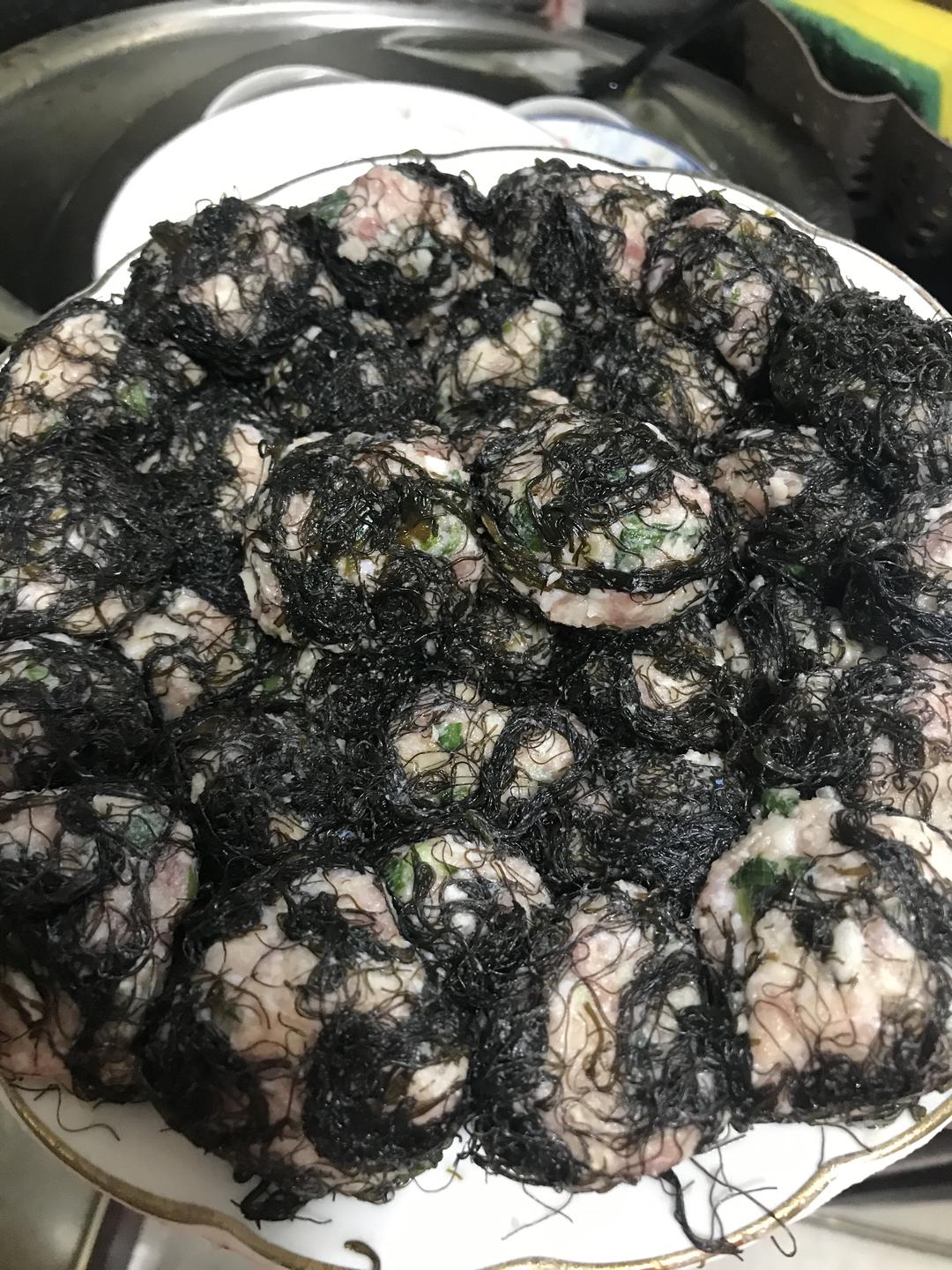 潮汕年夜饭必备的菜——发菜(财)丸子9797的做法 步骤6