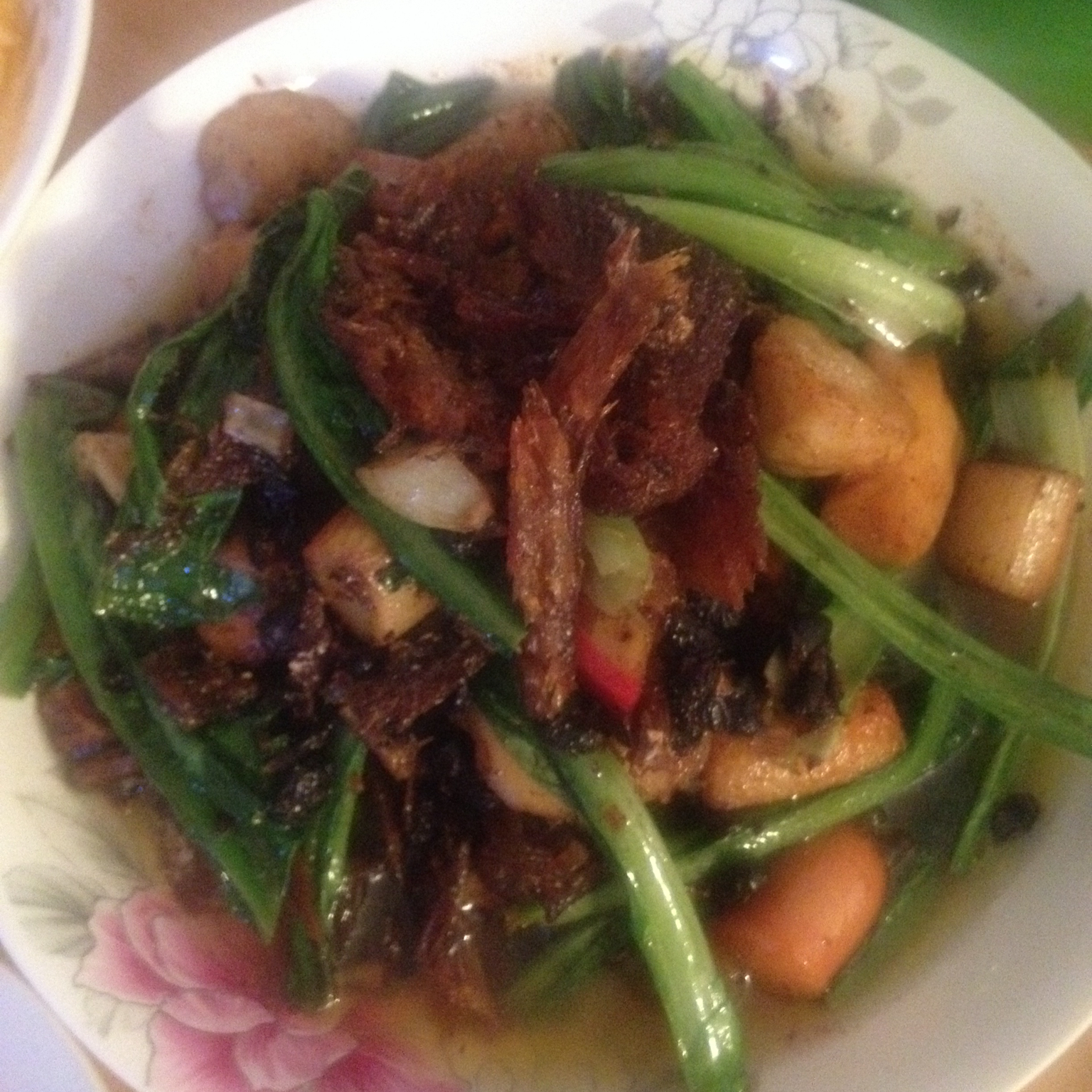豆豉鲮鱼炒油麦菜