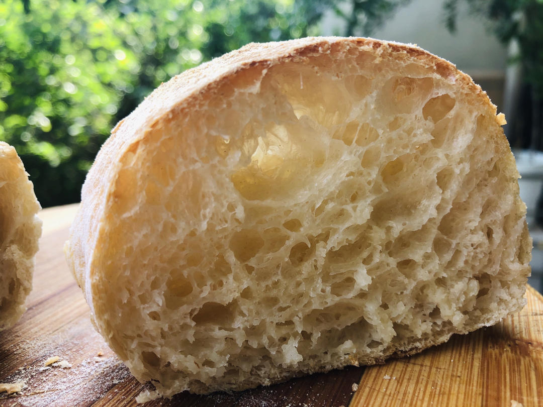 零机器免揉|徒手做出漂亮大气孔欧包|恰巴塔Ciabatta
