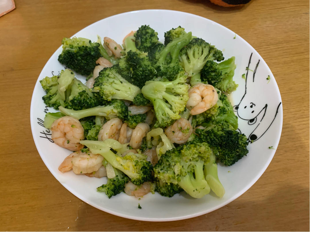 虾仁炒西兰花