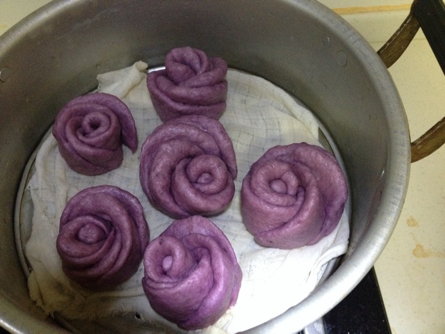 紫薯玫瑰花馒头