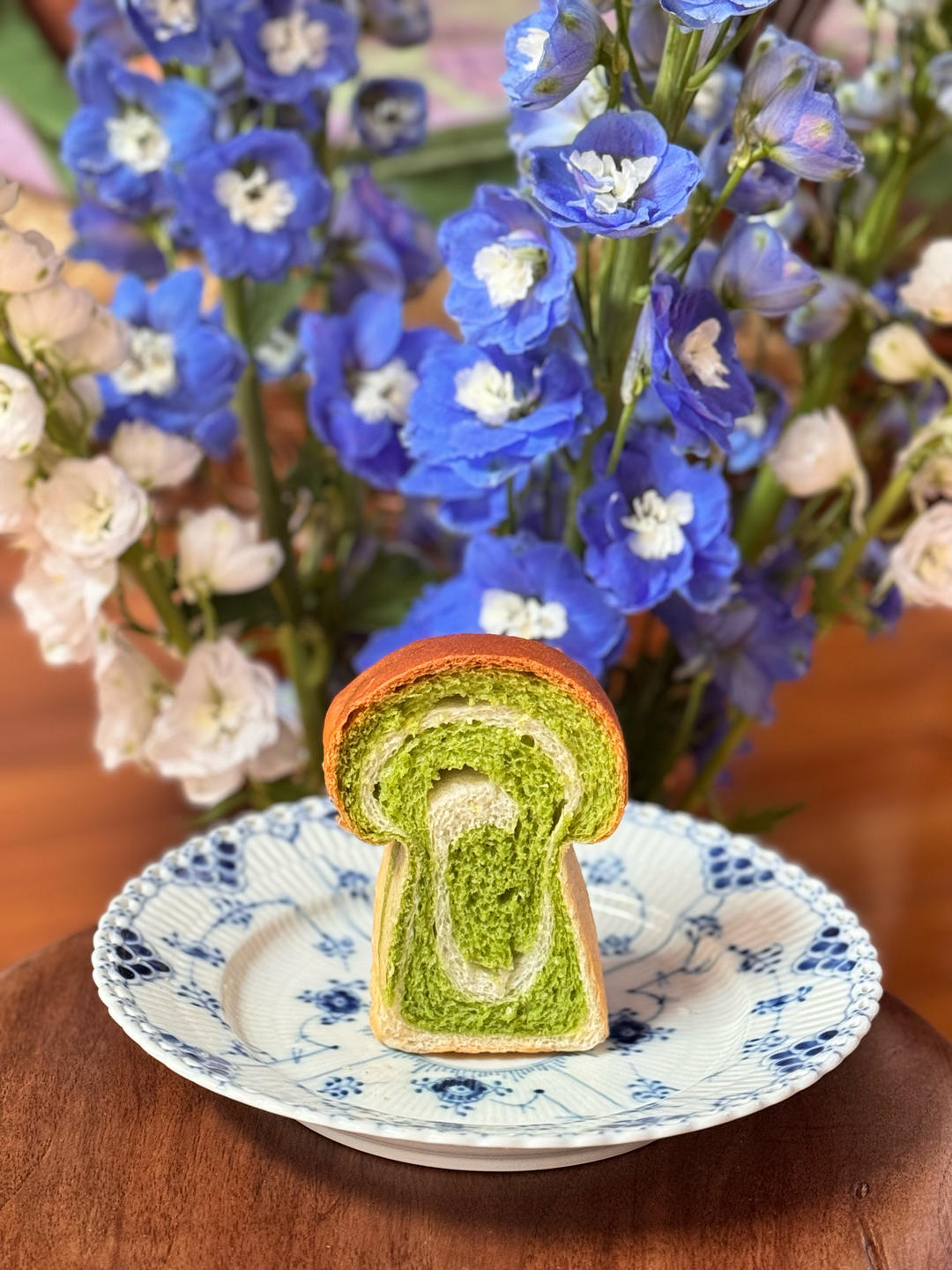 抹茶三色蘑菇头吐司