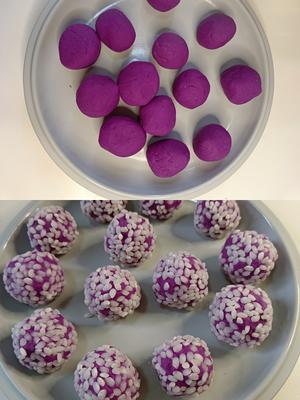 年夜饭必备系列丨高颜值自制紫薯糯米丸子的做法 步骤3