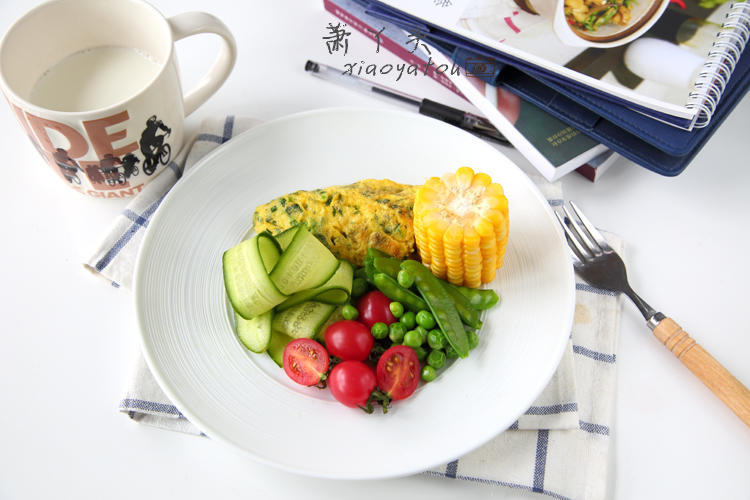 早餐 煎蛋饼&水煮菜