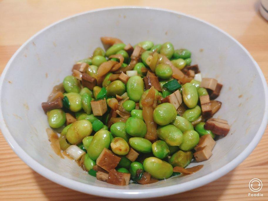 姜米香干炒毛豆