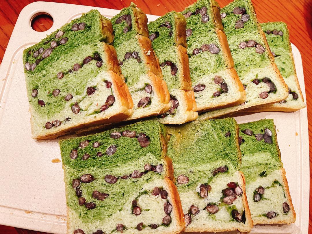 抹茶红豆吐司的做法