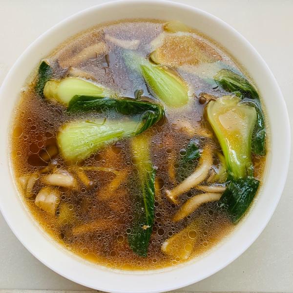 青菜蘑菇豆腐汤（排骨两吃）