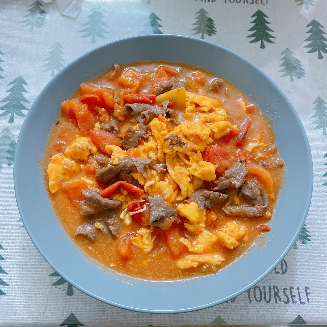 升级版番茄鸡蛋（加牛肉）