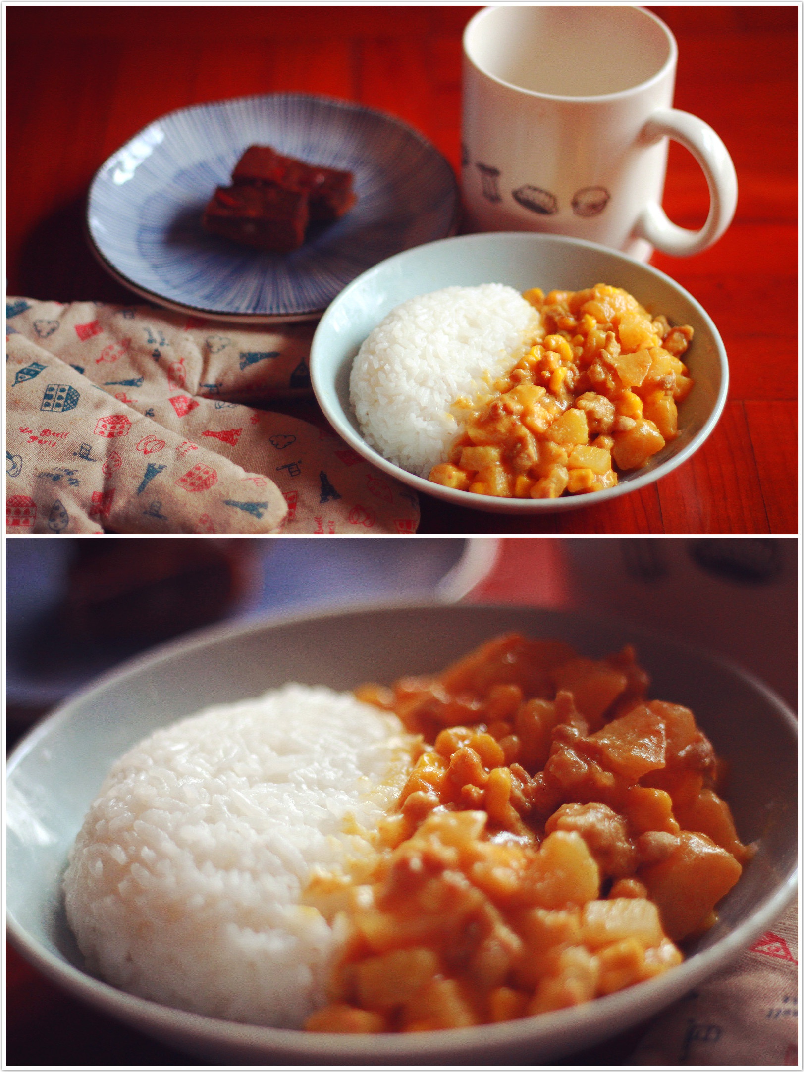 茄子绞肉咖喱饭