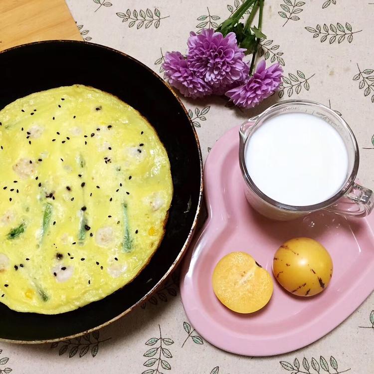 芦笋虾仁早餐蛋饼