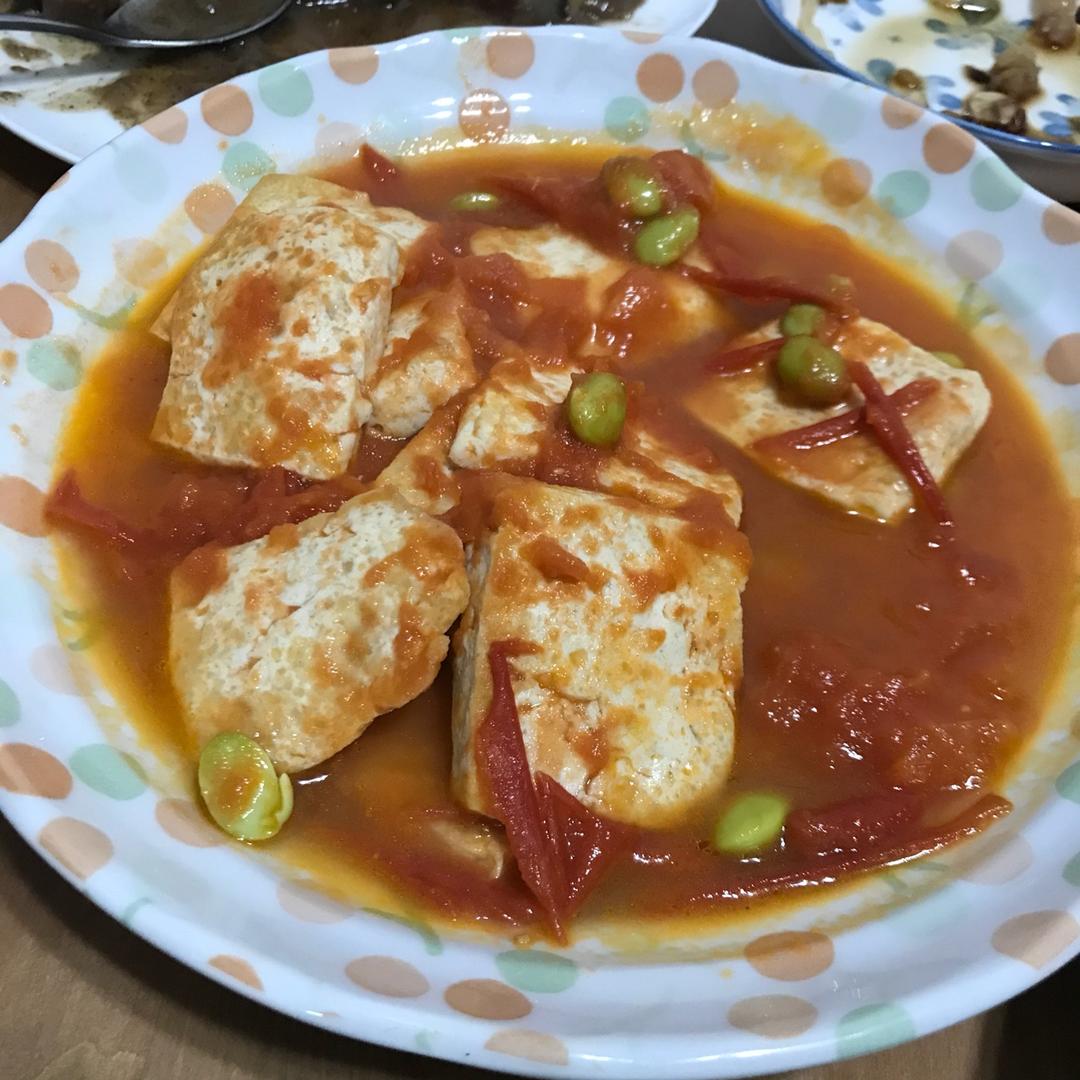 番茄烧老豆腐( Stewed Bean Curd with Tomato)