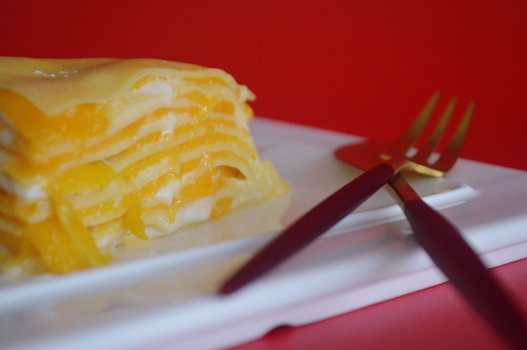 家庭简易版😚健康美味😍“芒果千层酸奶蛋糕🍰”