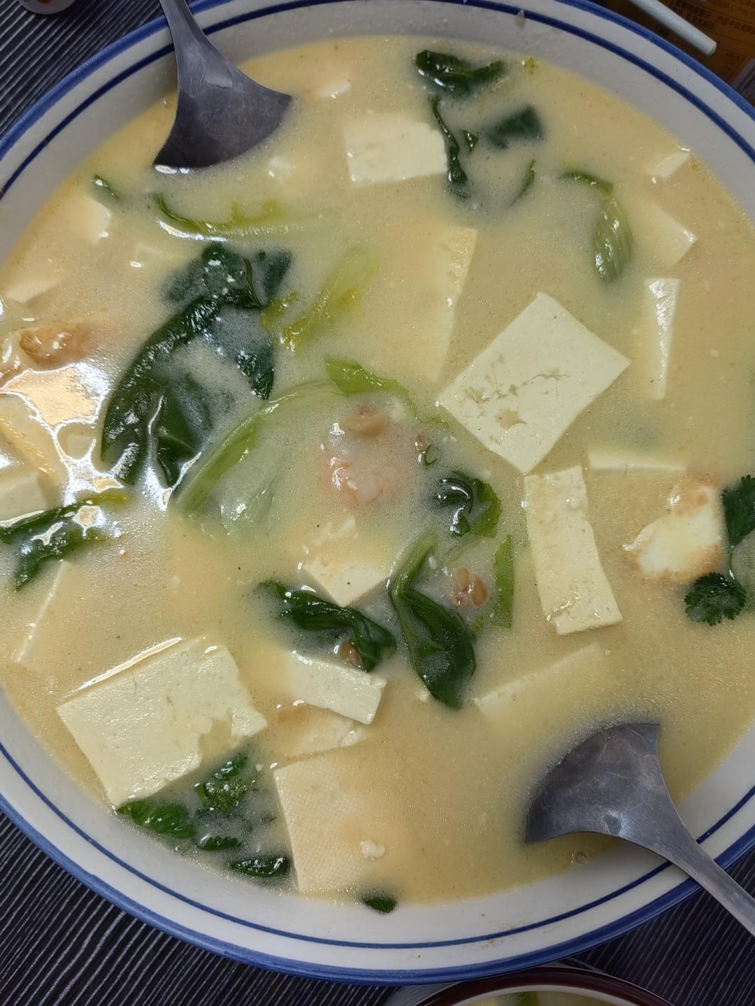 虾仁白菜豆腐减脂汤