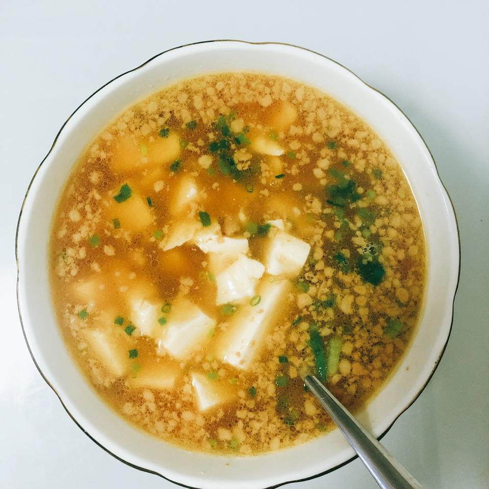 番茄肉末豆腐汤