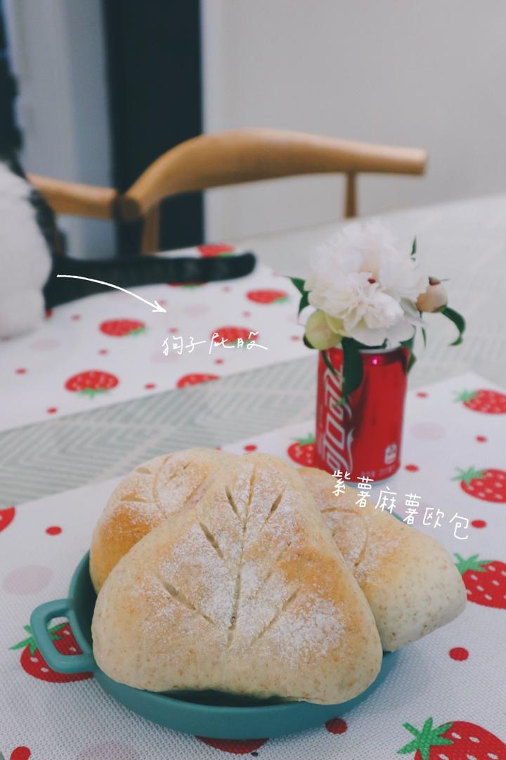 无需厨师机的手揉麻薯芋泥奶酪软欧包