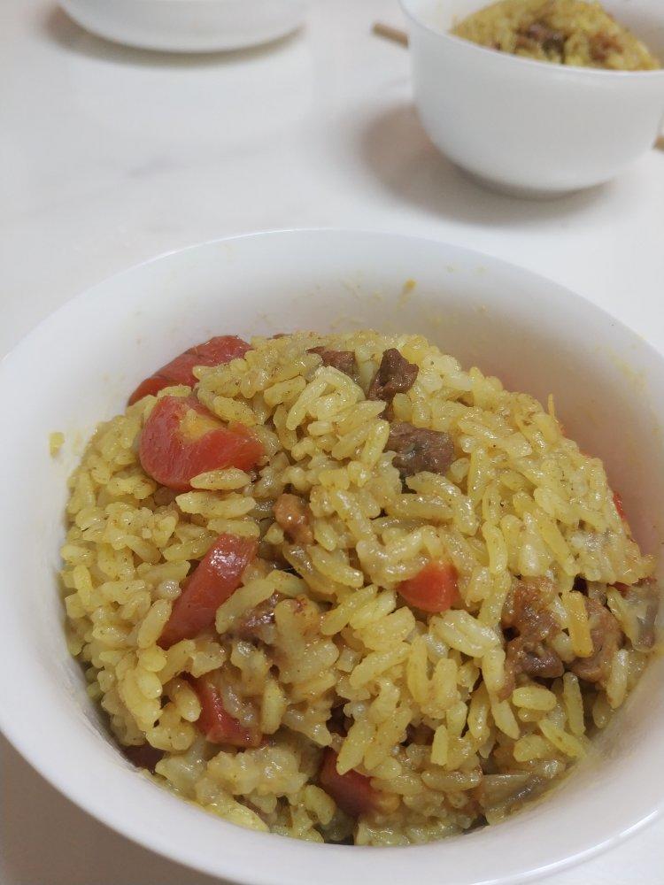 喷香一锅出咖喱牛肉抓饭