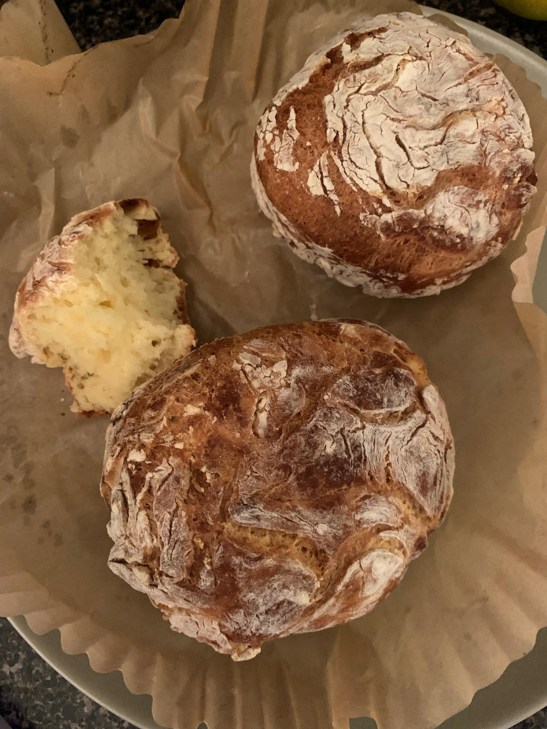 空气炸锅版免揉面包！！！一次成功！