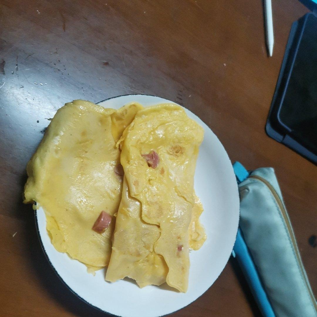 葱花火腿鸡蛋饼 快手营养早餐