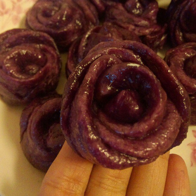 紫薯玫瑰花馒头