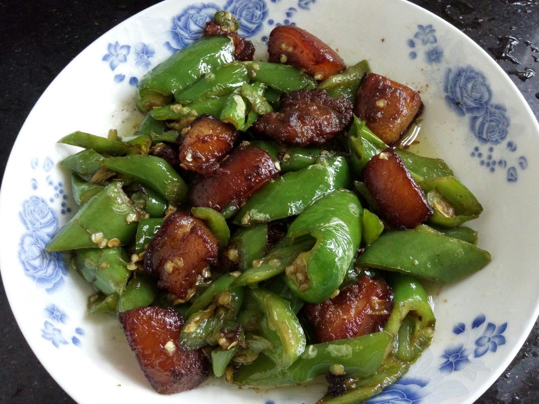 青椒炒油渣
