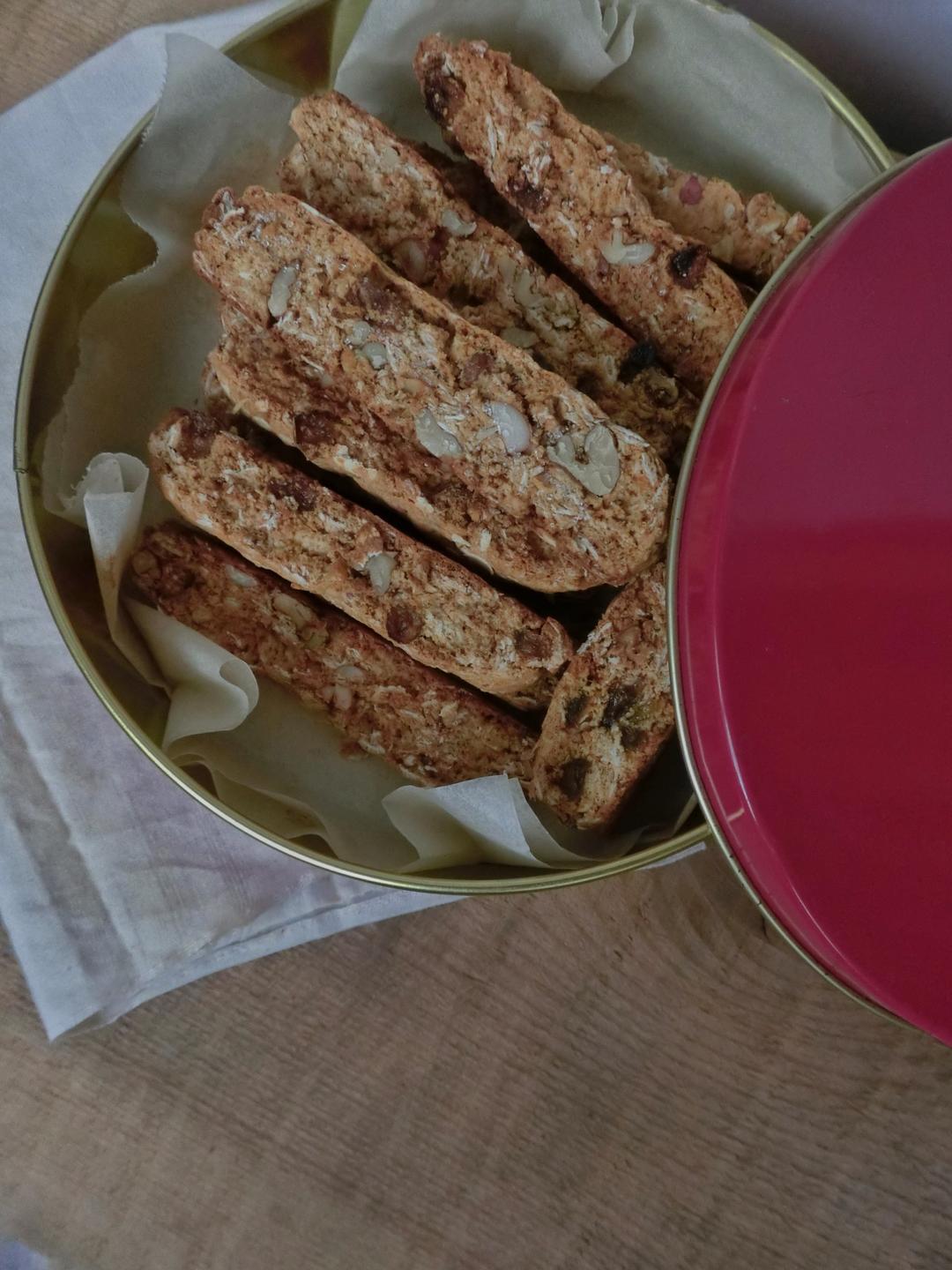【健康零食】燕麦坚果意式脆饼